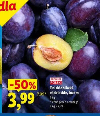 Polskie śliwki niebieskie luzem Lidl promocja w Lidl