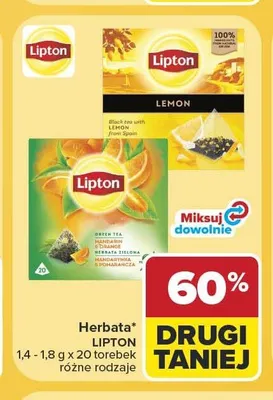 Herbata czarna Lipton Lemon promocja w Carrefour