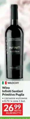 Wino Infiniti Sentieri Primitivo Puglia czerwone wytrawne promocja w Makro