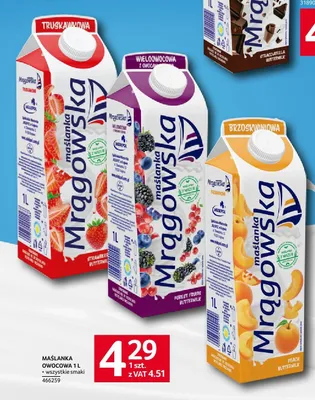 Maślanka brzoskwiniowa Mlekpol Mrągowska promocja w Selgros