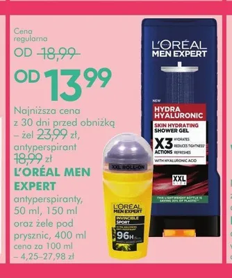 Antyperspirant L'Oréal Men Expert promocja w Super-Pharm