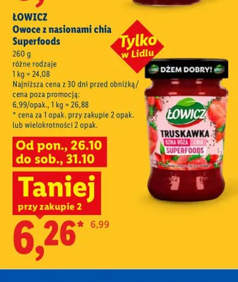 Owoce z nasionami chia Superfoods Łowicz promocja w Lidl
