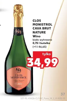 Wino musujące Clos Monistrol Cava Brut Nature promocja w Kaufland