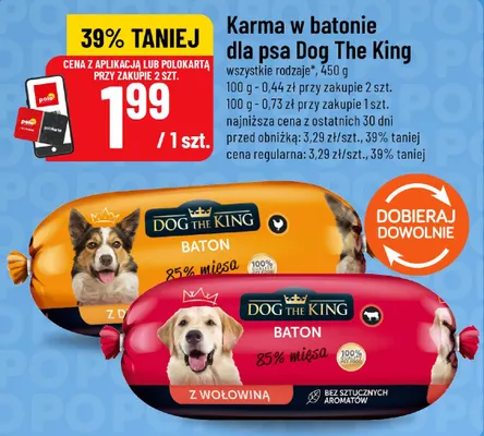 Karma w batonie dla psa z drobiem Dog The King promocja w POLOmarket