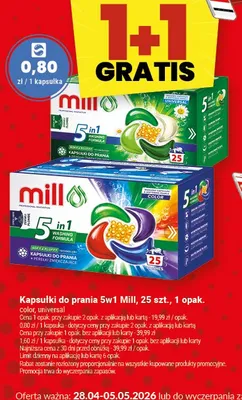 Kapsułki do prania 5w1 Mill universal promocja w Twój Market