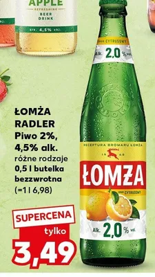 Piwo Łomża Radler 2% 4,5% alk. promocja w Kaufland