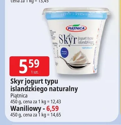 Skyr jogurt typu islandzkiego naturalny Piątnica promocja w Leclerc