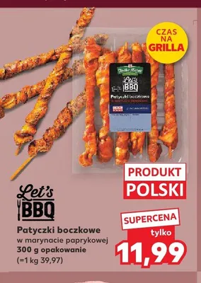 Patyczki boczkowe w marynacie paprykowej Let's BBQ promocja w Kaufland