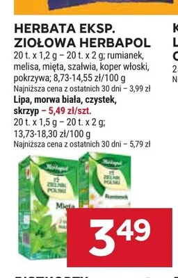 Herbata ekspresowa ziołowa Herbapol Pokrzywa promocja w Stokrotka
