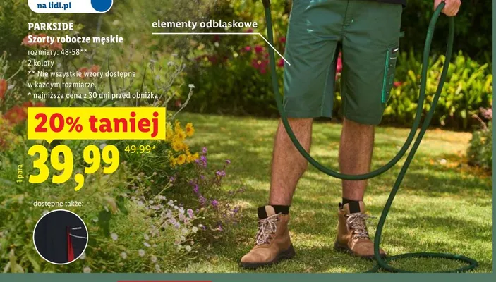 Szorty robocze męskie Parkside promocja w Lidl