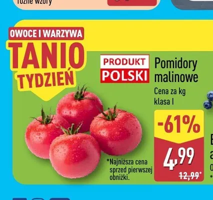 Pomidory malinowe promocja w Aldi