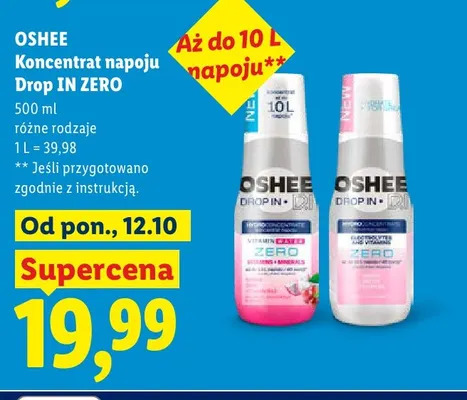 Koncentrat napoju Drop IN ZERO Vitamin Water Oshee promocja w Lidl