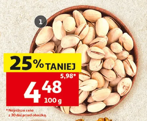 Pistacje solone drobne promocja w Auchan