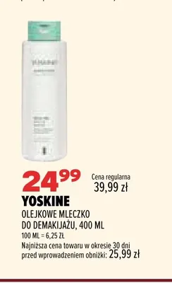 Olejkowe mleczko do demakijażu Yoskine promocja w Drogerie Natura