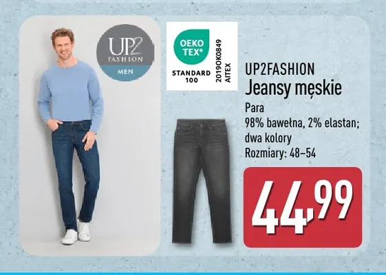 Jeansy męskie Up2fashion promocja w Aldi