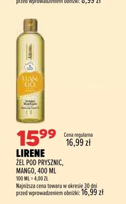 Żel pod prysznic Mango Lirene promocja w Drogerie Natura