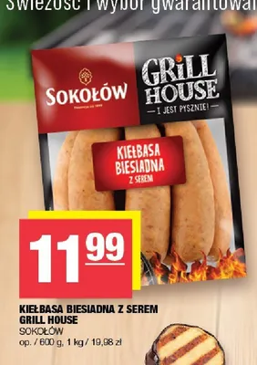 Kiełbasa biesiadna z serem Sokołów Grill House promocja w SPAR