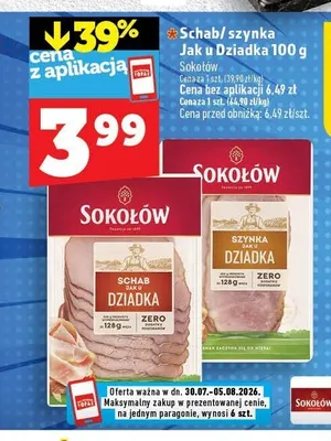 Szynka Jak u Dziadka Sokołów promocja w TOPAZ