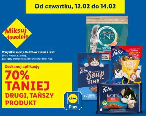 Karmy dla kotów Purina i Felix promocja w Lidl