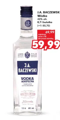 Wódka J.A. Baczewski 40% promocja w Kaufland