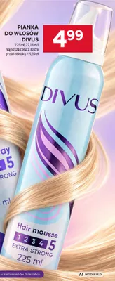 Pianka do włosów Divus Extra Strong promocja w Stokrotka