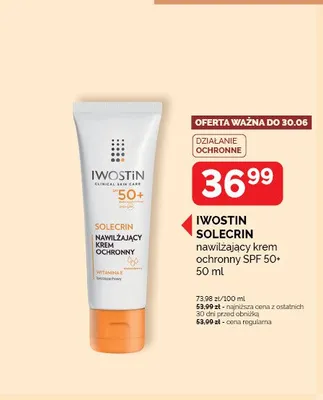 Nawilżający krem ochronny Iwostin Solecrin SPF 50+ promocja w Ziko Dermo