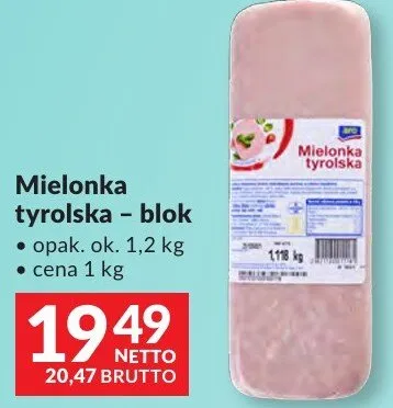 Mielonka tyrolska Aro blok promocja w Makro