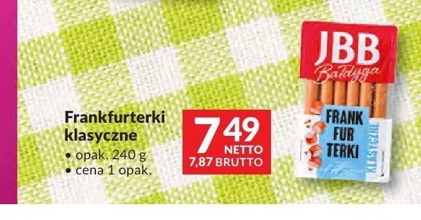 Frankfurterki klasyczne JBB Bałdyga promocja w Makro