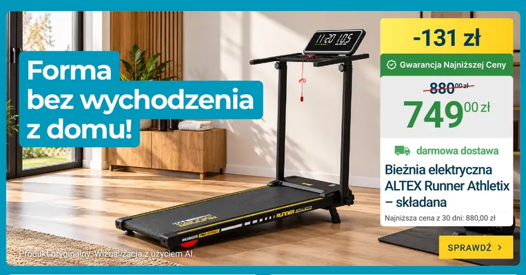 Bieżnia elektryczna Altex Runner Athletix składana promocja w ERLI