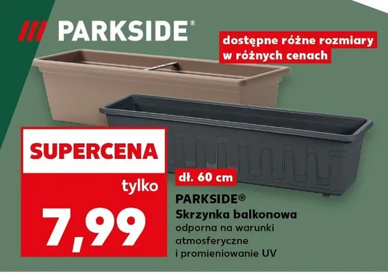 Skrzynka balkonowa Parkside odporna na warunki atmosferyczne i promieniowanie UV 60cm promocja w Kaufland