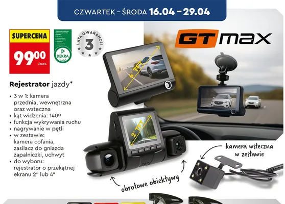 Rejestrator jazdy 3 w 1 promocja w Biedronka