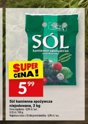 Sól kamienna spożywcza niejodowana Szczypta Smaku promocja w Twój Market