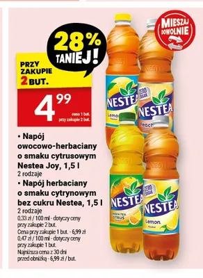 Napój herbaciany Nestea Zero Sugar Lemon promocja w Twój Market