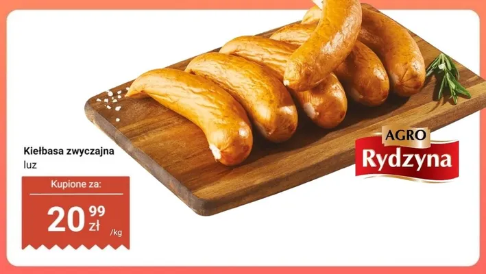 Kiełbasa zwyczajna luz Agro Rydzyna promocja w Dino