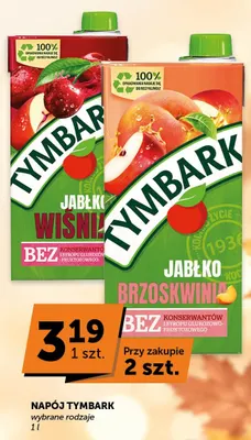Napój Tymbark jabłko-brzoskwinia promocja w Groszek