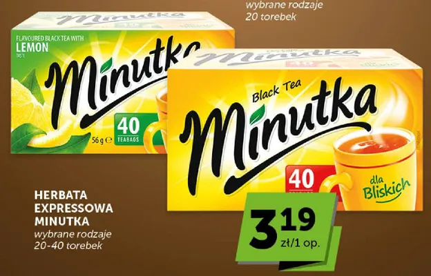 Herbata expressowa czarna Minutka promocja w Euro Sklep