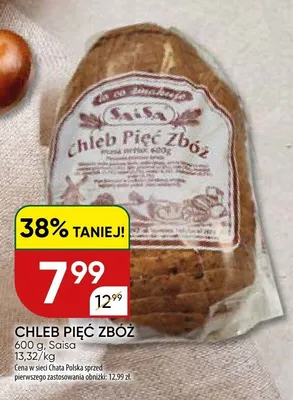 Chleb pięć zbóż Saisa promocja w Chata Polska
