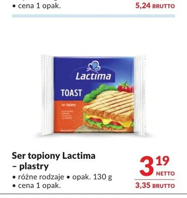 Ser topiony Toast Lactima plastry promocja w Makro