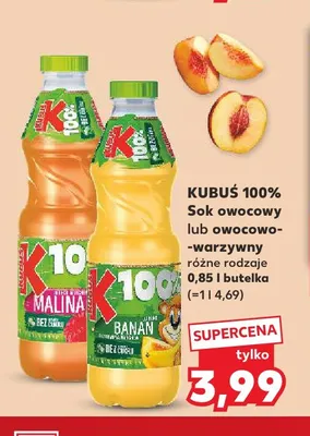 Sok owocowy Kubuś Malina 100% promocja w Kaufland