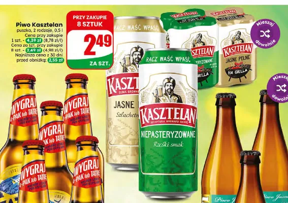 Piwo Kasztelan Jasne Pełne promocja w Dino