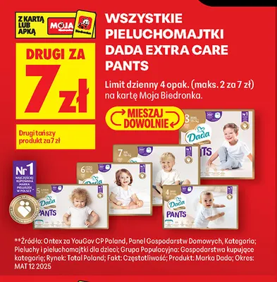 Pieluchomajtki Dada Extra Care Pants promocja w Biedronka