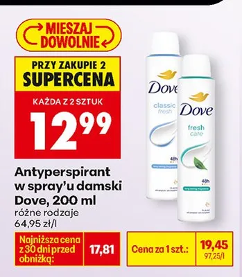 Antyperspirant w sprayu damski różne rodzaje promocja w Biedronka