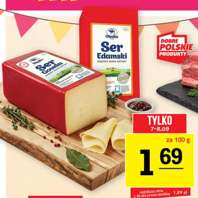 Ser żółty edamski Olecko promocja w Gram Market