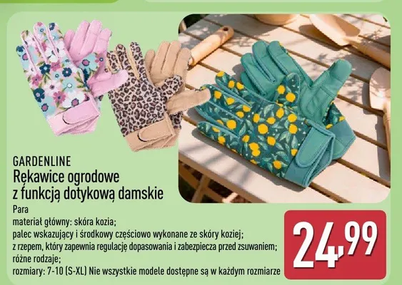 Rękawice ogrodowe z funkcją dotykową damskie promocja w Aldi