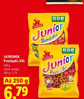 Przekąski Junior Samoloty Lajkonik XXL promocja w Lidl