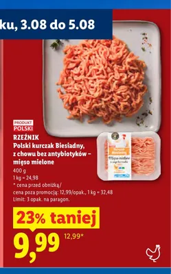 Mięso mielone z kurczaka Biesiadny Rzeźnik promocja w Lidl