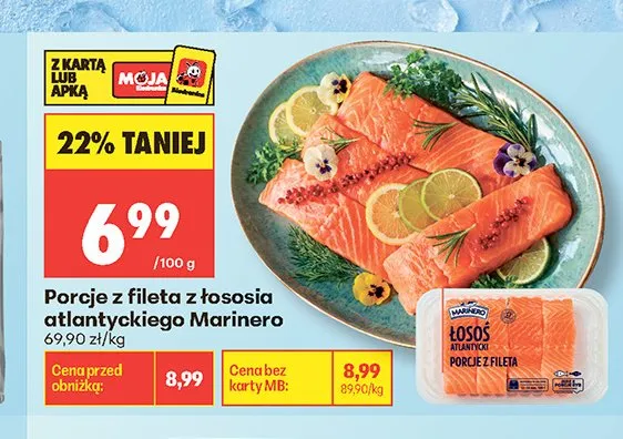 Porcje z fileta z łososia atlantyckiego Marinero promocja w Biedronka