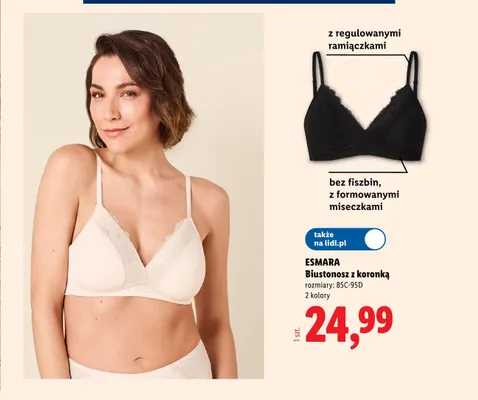 Biustonosz z koronką Esmara biały promocja w Lidl