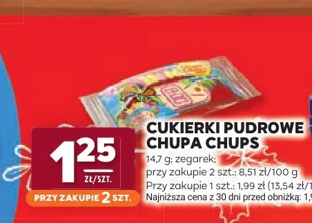 Cukierki pudrowe zegarek Chupa Chups promocja w Stokrotka