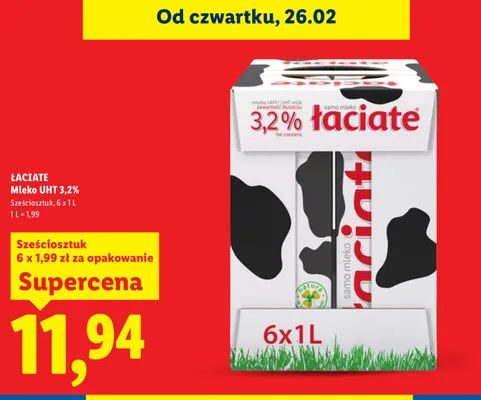 Mleko UHT 3,2% promocja w Lidl